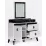 Masă toaletă Moda Life Avrupa Dresser & Mirror cu oglindă, White/Black