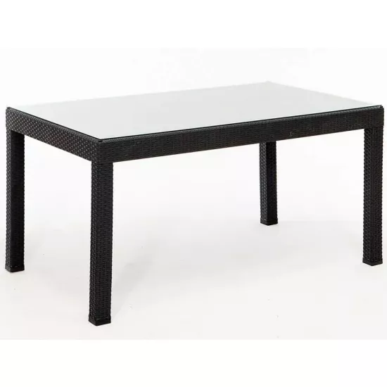 Masă de grădină Moda Life Rattan (150x90) cu sticla, Antracite
