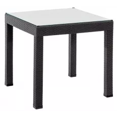 Masă de grădină Modalife Rattan cu sticla, Antracite