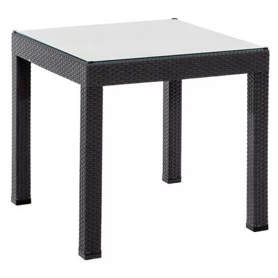 Masă de grădină Modalife Rattan cu sticla, Antracite