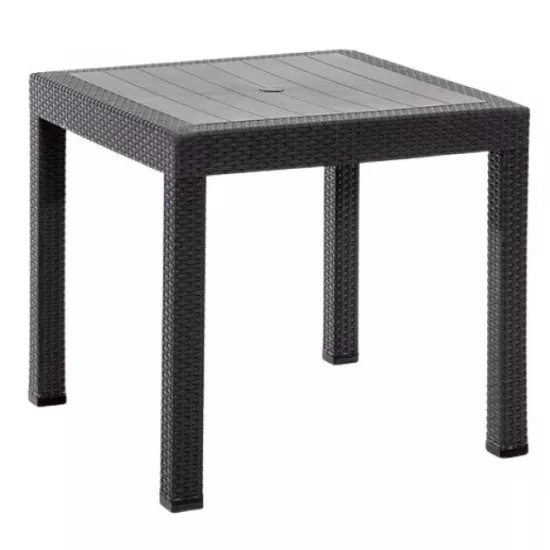 Masă de grădină Modalife Rattan fără sticlă, Antracite