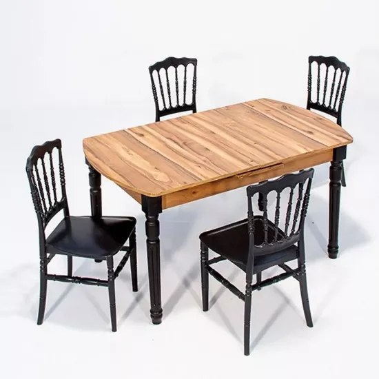 Набор мебели Moda Life стол Sofia + 4 стула Miray Black, 90x160x75