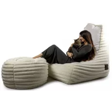 Fotoliu tip sac Because Soft Bean Bag and Pouf, White