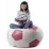 Fotoliu tip sac Because Ball, White/Black