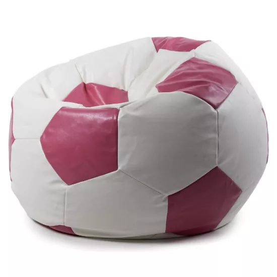 Fotoliu tip sac Because Ball, White/Pink