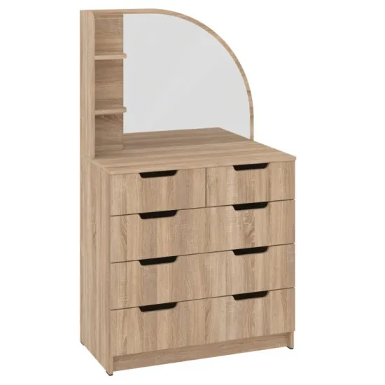 Comodă cu oglindă Pehotin Trumo-5, 80x43x140 cm, Sonoma
