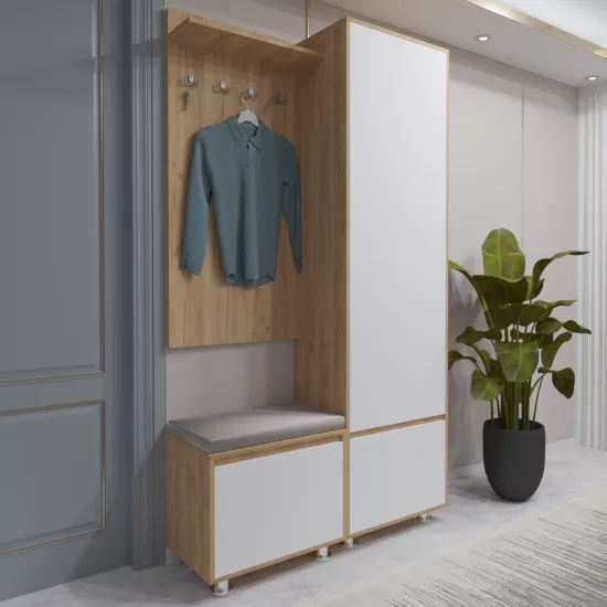 Antreu Arta Mobilei Krafti 2.4 AM78 (120 cm), Sonoma/White