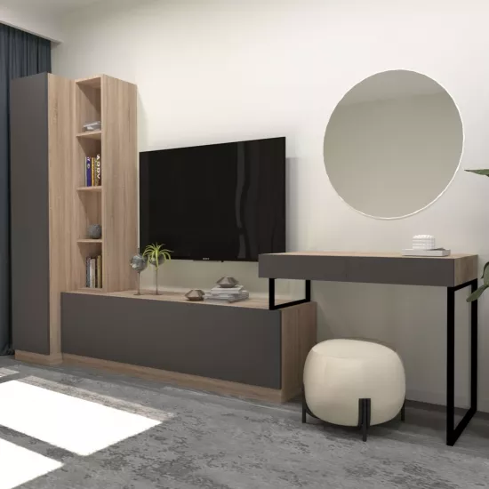 Living Arta Mobilei G01 AM112 (340 cm), Sonoma/Gray