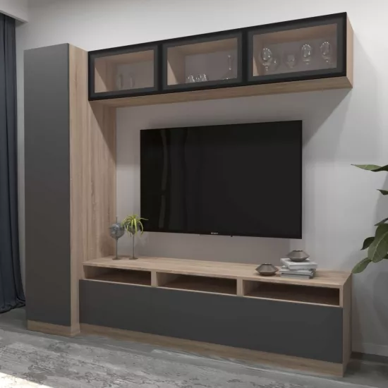 Living Arta Mobilei G04 AM115 (220 cm), Sonoma/Gray