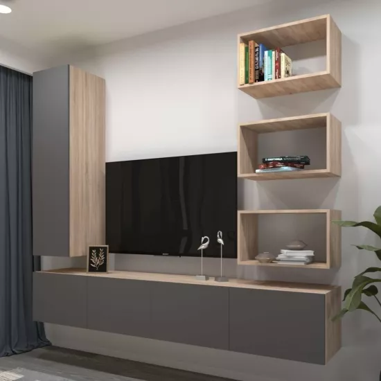 Living Arta Mobilei G07 AM118 (240 cm), Sonoma/Gray