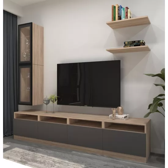 Living Arta Mobilei G14 AM125 (240 cm), Sonoma/Gray