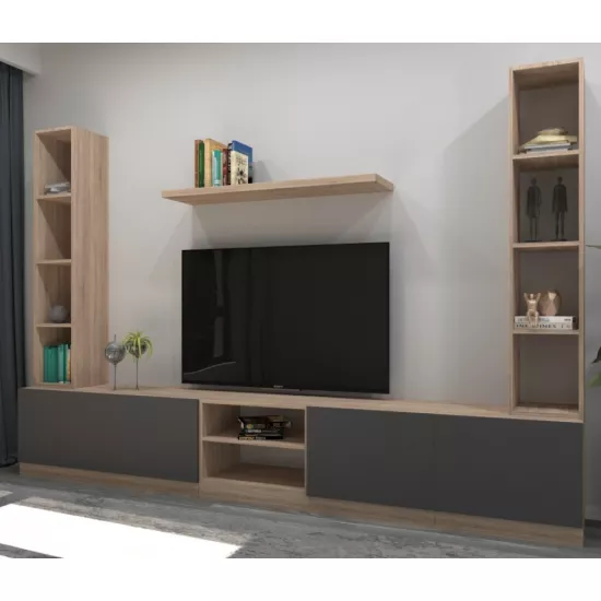 Living Arta Mobilei G17 AM128 (300 cm), Sonoma/Gray