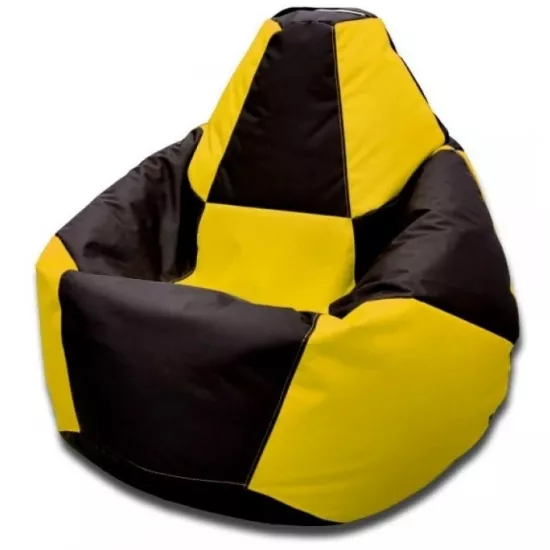 Fotoliu tip sac BeanBag Chess Oxford 600D L BM5960, Galben/Negru