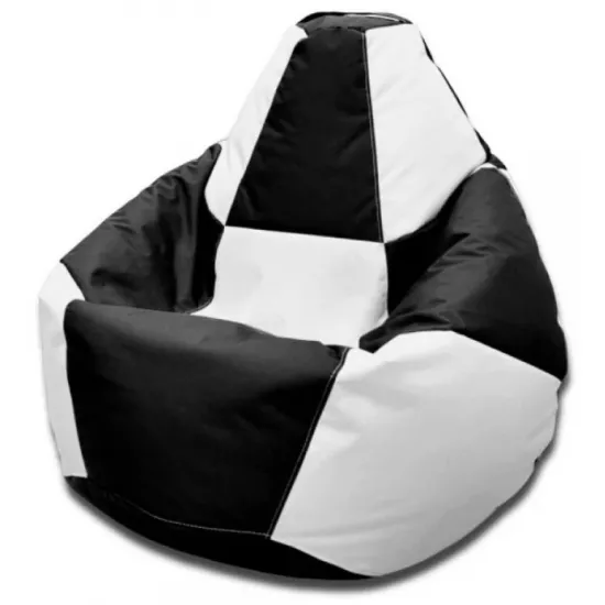 Fotoliu tip sac BeanBag Chess Oxford 600D L BM5962, Negru/Alb