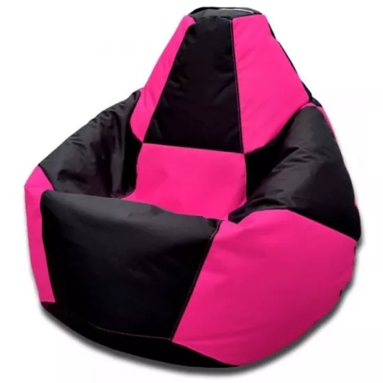 Fotoliu tip sac BeanBag Chess Oxford 600D L BM5961, Negru/Roz
