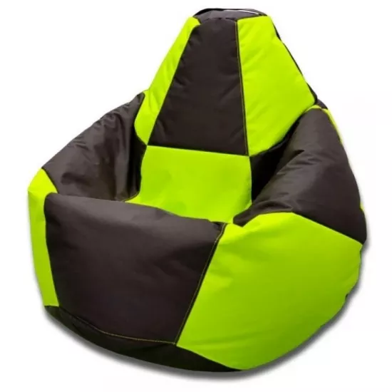 Fotoliu tip sac BeanBag Chess Oxford 600D XXL BM5972, Negru/Verde