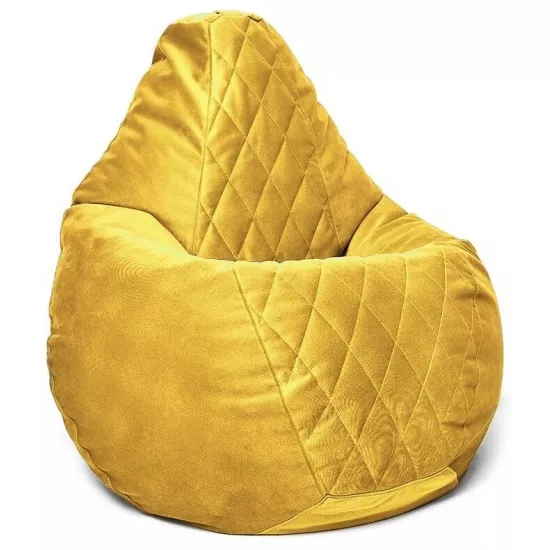 Fotoliu tip sac BeanBag Maserrati Romb XXL BM6152, galben