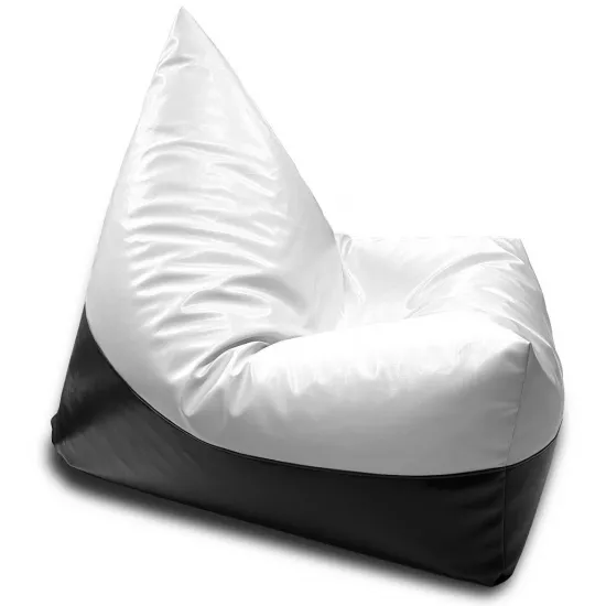 Fotoliu tip sac BeanBag Max Piramida XL BM5802, Alb/Negru
