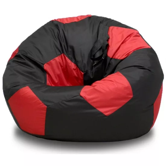 Fotoliu tip sac BeanBag Minge Oxford 300D L BM6075, Negru/Roşu