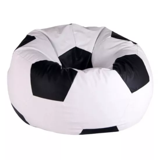 Кресло мешок BeanBag Мяч Ares L BM6015, Белый/Черный