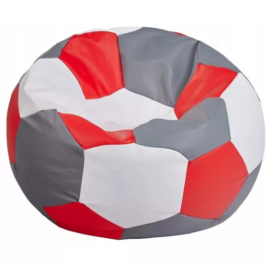Fotoliu tip sac BeanBag Minge Ares L BM6105, gri/roşu/alb