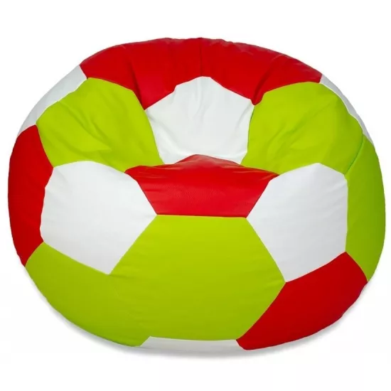Кресло мешок BeanBag Мяч Ares XL BM6115, Зелёный/Красный/Белый