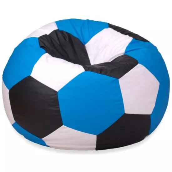 Кресло мешок BeanBag Мяч Ares XL BM6088, Синий/Белый/Чёрный