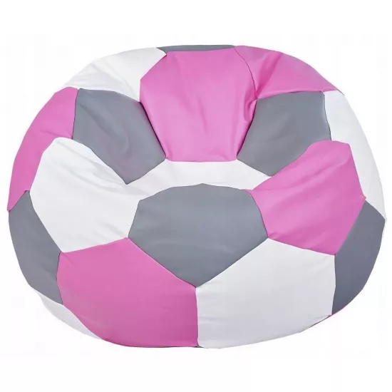 Кресло мешок BeanBag Мяч Ares XXL BM6101, Розовый/Белый/Серый