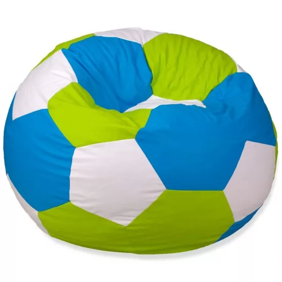 Fotoliu tip sac BeanBag Minge Ares XXL BM6045, verde/alb/albastru deschis