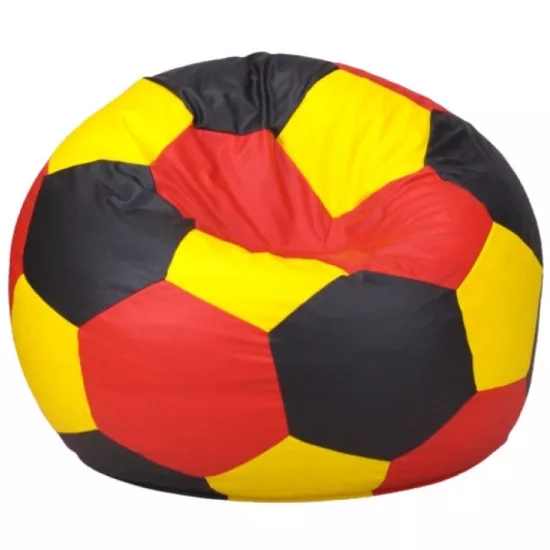 Кресло мешок BeanBag Мяч Ares XXL BM6025, Жёлтый/Чёрный/Красный