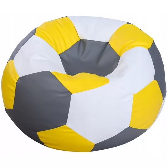 Fotoliu tip sac BeanBag Minge Ares XXL BM6110, gri/alb/galben