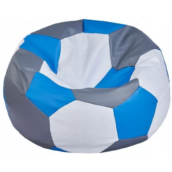 Кресло мешок BeanBag Мяч Ares XXL BM6104, Серый/Синий/Белый