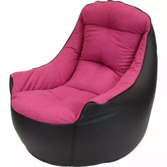 Кресло мешок BeanBag Big Boss XL BM5860, Розовый/Черный