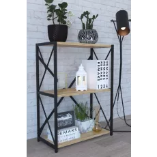 Raft Remaks 3 Shelf Metal (70 cm), Oak