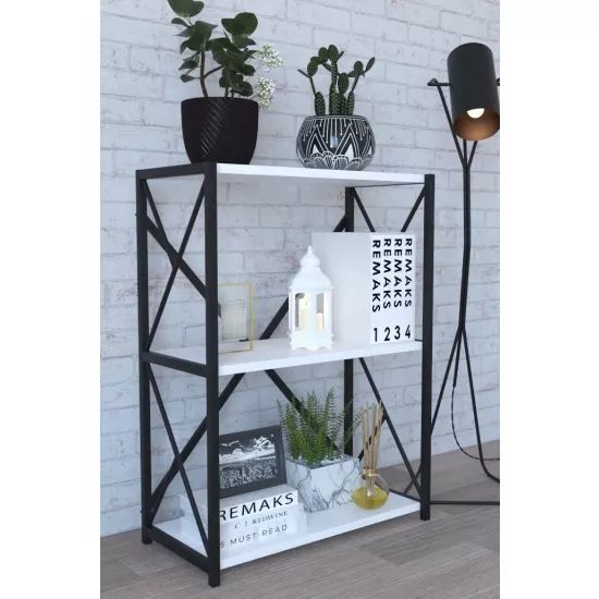 Raft Remaks 3 Shelf Metal (70 cm), White