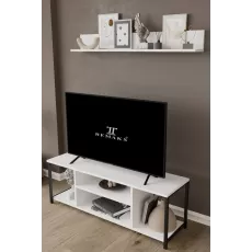 Comodă TV + Raft de perete Remaks Jolie (120 cm), White