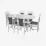 Set de mobilă Eva Masa HV-24 V White + 6 scaune Deepa R (White, NV-10WP Grey)