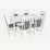 Set de mobilă Eva Masa SANFLOWER White+ 6 scaune Deepa R (White, NV-10WP Grey)