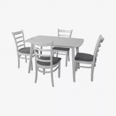 Set de mobilă Eva COOPER White + 4 COCO White/NV-10WP Grey