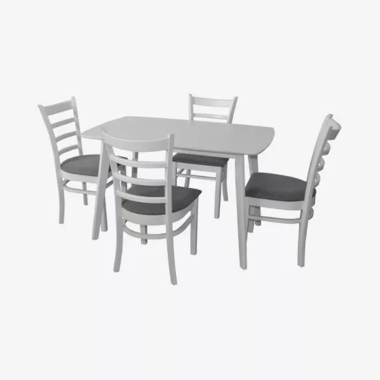 Set de mobilă Eva COOPER White + 4 COCO White/NV-10WP Grey