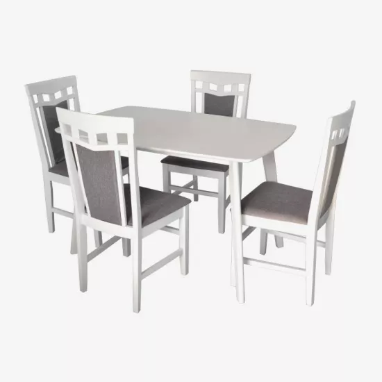 Набор мебели Eva Стол Cooper White + 4 стула Deepa R (White, NV-10WP Grey )
