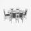 Set de mobilă Eva Masa HV-32V White + 6 scaune Deepa R (White, NV-10WP Grey )