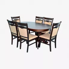 Set de mobilă Eva Masa HV-33V Chocolate + 6 scaune HV-3167 (Chocolate, NV-3WP Brown)