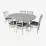 Set de mobilă Eva Стол HV-33V White + 6 стульев COCO (White, NV-10WP Grey)