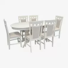 Set de mobilă Eva Masa HV-31N Creamy + 6 scaune Deepa R (Creamy Light, NV-1WP)