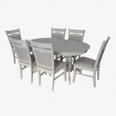 Set de mobilă Eva Masa HV-33V Cream Light + 6 scaune HV-3167 Light Creme/NV-1WP