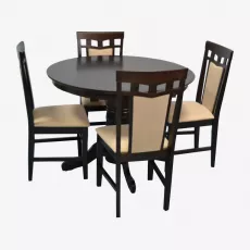 Set de mobilă Eva Стол Capella Chocolate + 4 стулa Deepa R (Chocolate, F-787 Bej)
