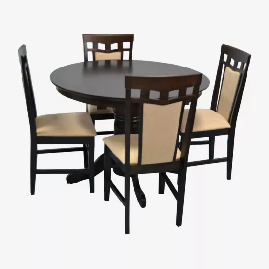 Set de mobilă Eva Стол Capella Chocolate + 4 стулa Deepa R (Chocolate, F-787 Bej)