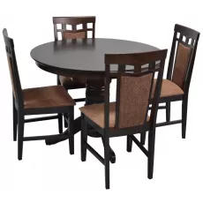 Set de mobilă Eva masa Capella Chocolate + 4 scaune Deepa R (Chocolate, F-789 Brown)