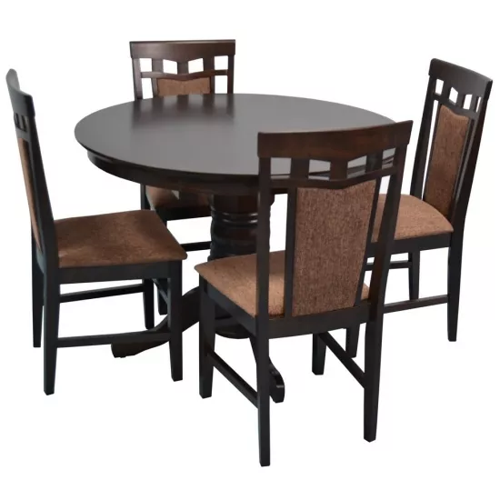 Set de mobilă Eva masa Capella Chocolate + 4 scaune Deepa R (Chocolate, F-789 Brown)